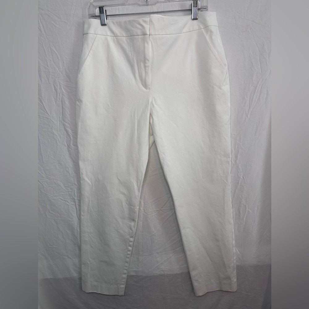 Trina Turk White Straight Leg Pants Size 10 Tailored Career Coastal Chic